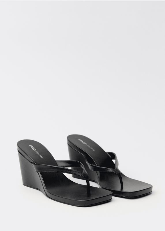 MANGO Wedge leather sandals