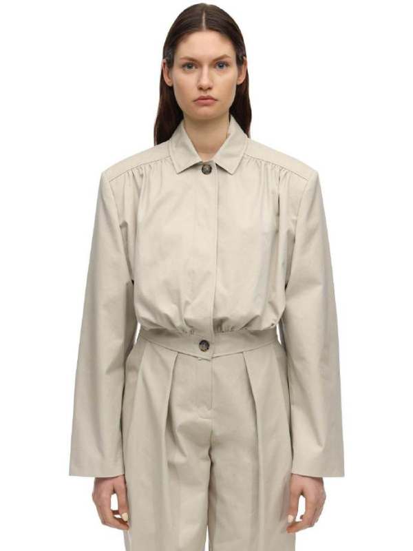 MAGDA BUTRYM Ipswich Cropped Cotton-twill Jacket In Beige