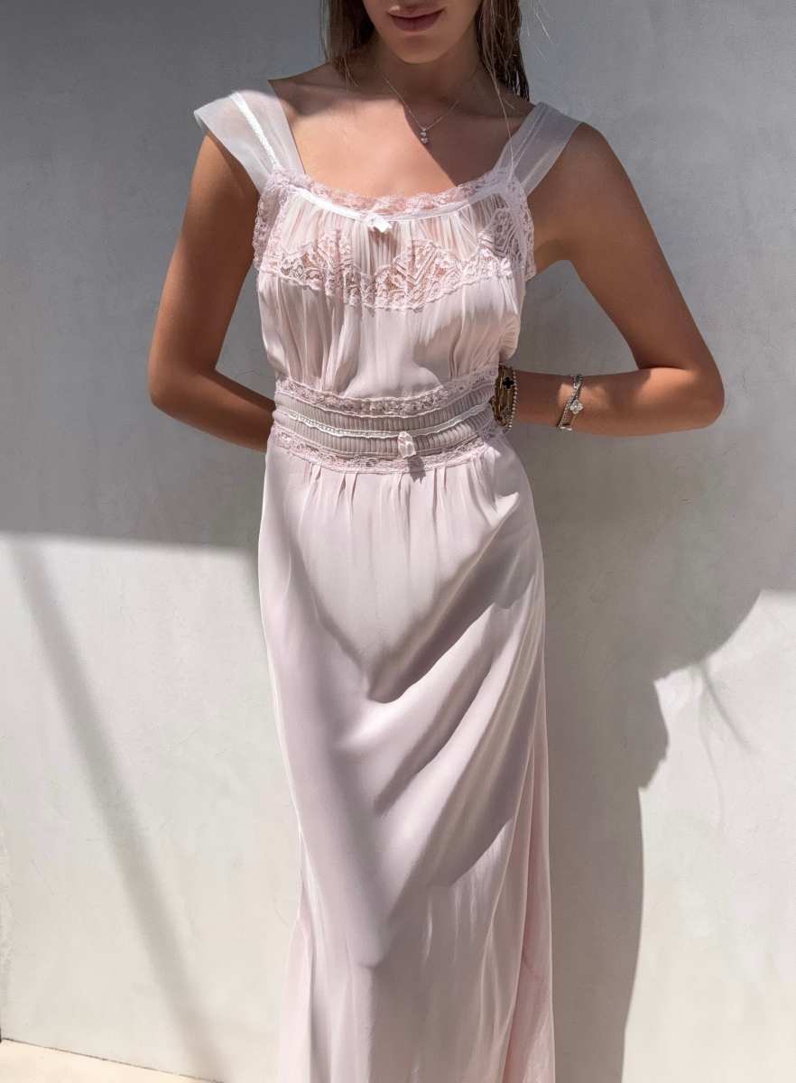 Villa Amour Vintage Vintage Light Pink Slip Dress