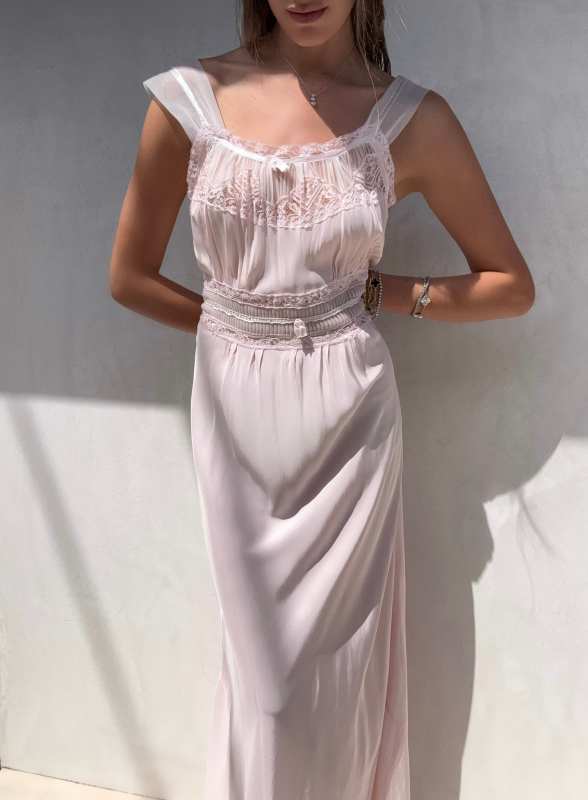 Villa Amour Vintage Vintage Light Pink Slip Dress