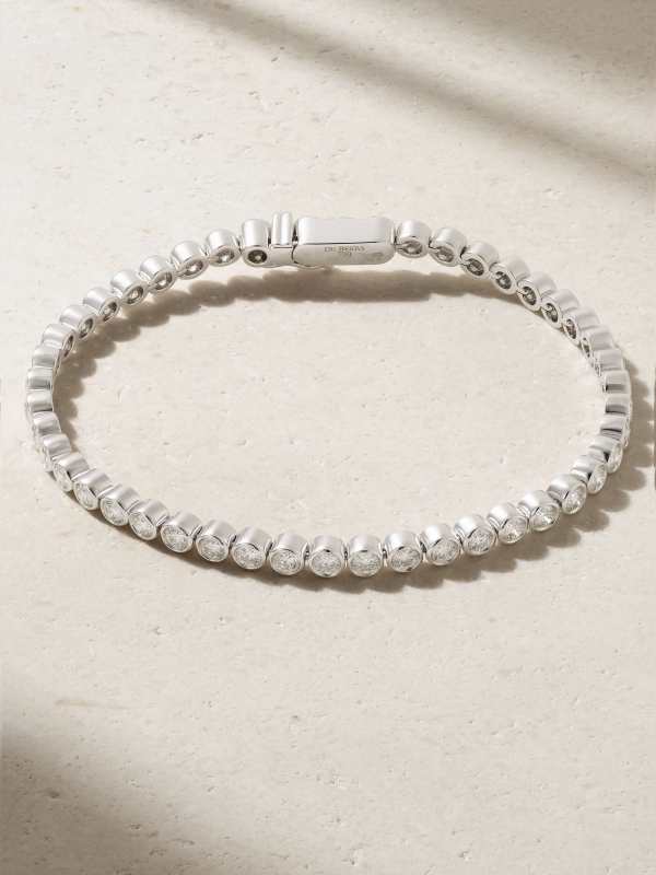 DE BEERS Diamond Lines DB Classic Eternity 18-karat white gold diamond bracelet