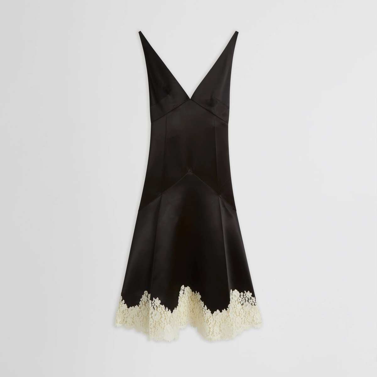 PHOEBE PHILO SLICKED SLIP DRESS in dark khaki viscose