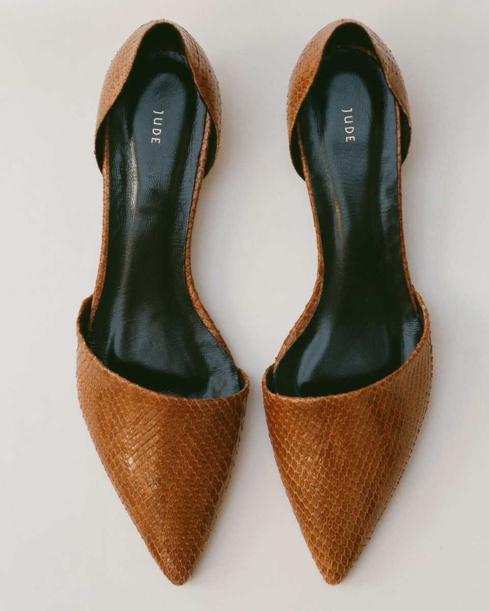 JUDE Pirrie Pump Tan Python Leather