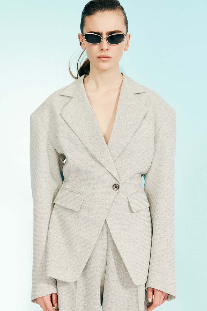 H&M Wool-Blend Wide-Shoulder Blazer
