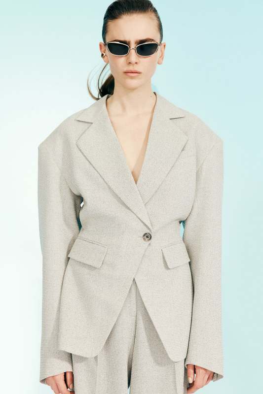H&M Wool-Blend Wide-Shoulder Blazer