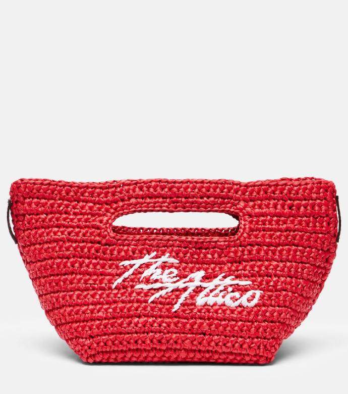 THE ATTICO Via Dei Giardini 15 raffia-effect tote bag