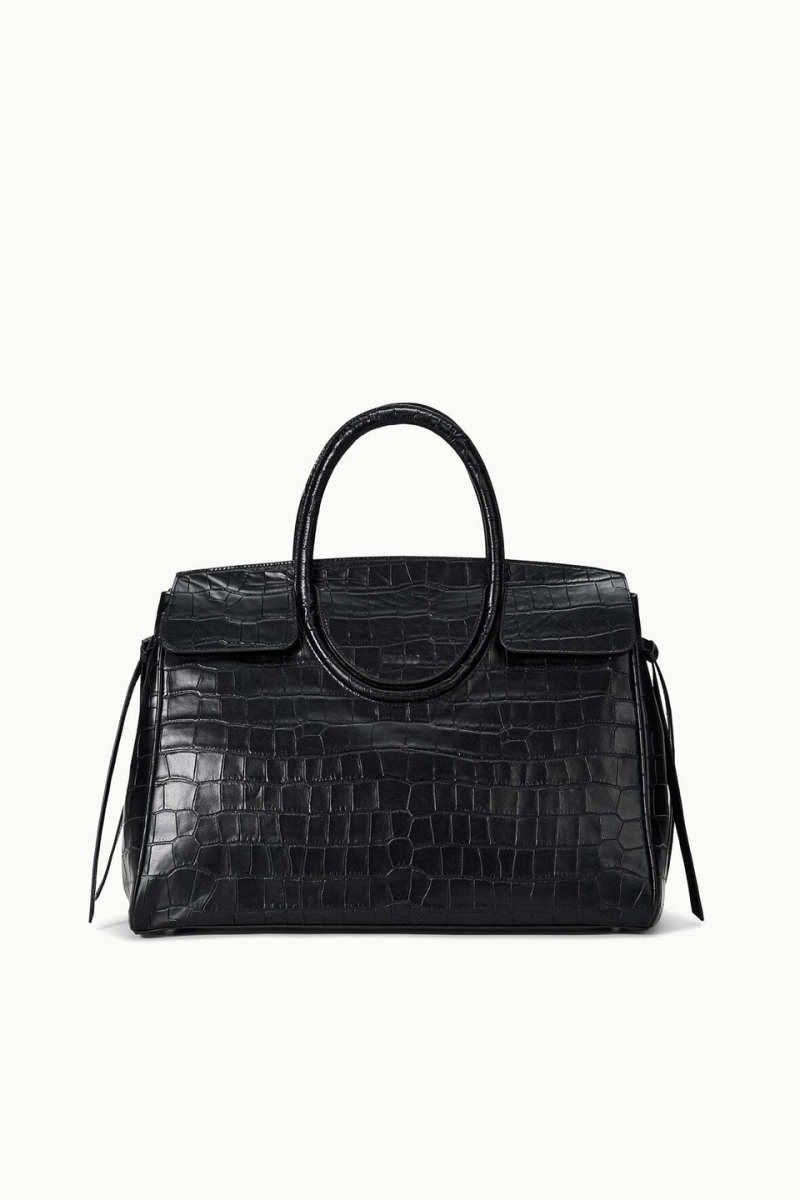 Staud MAUDE CARRYALL BLACK CROCO