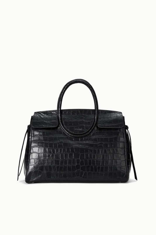 Staud MAUDE CARRYALL BLACK CROCO