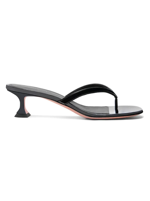 Amina Muaddi Cruise Juliette 45MM Patent Leather Sandals
