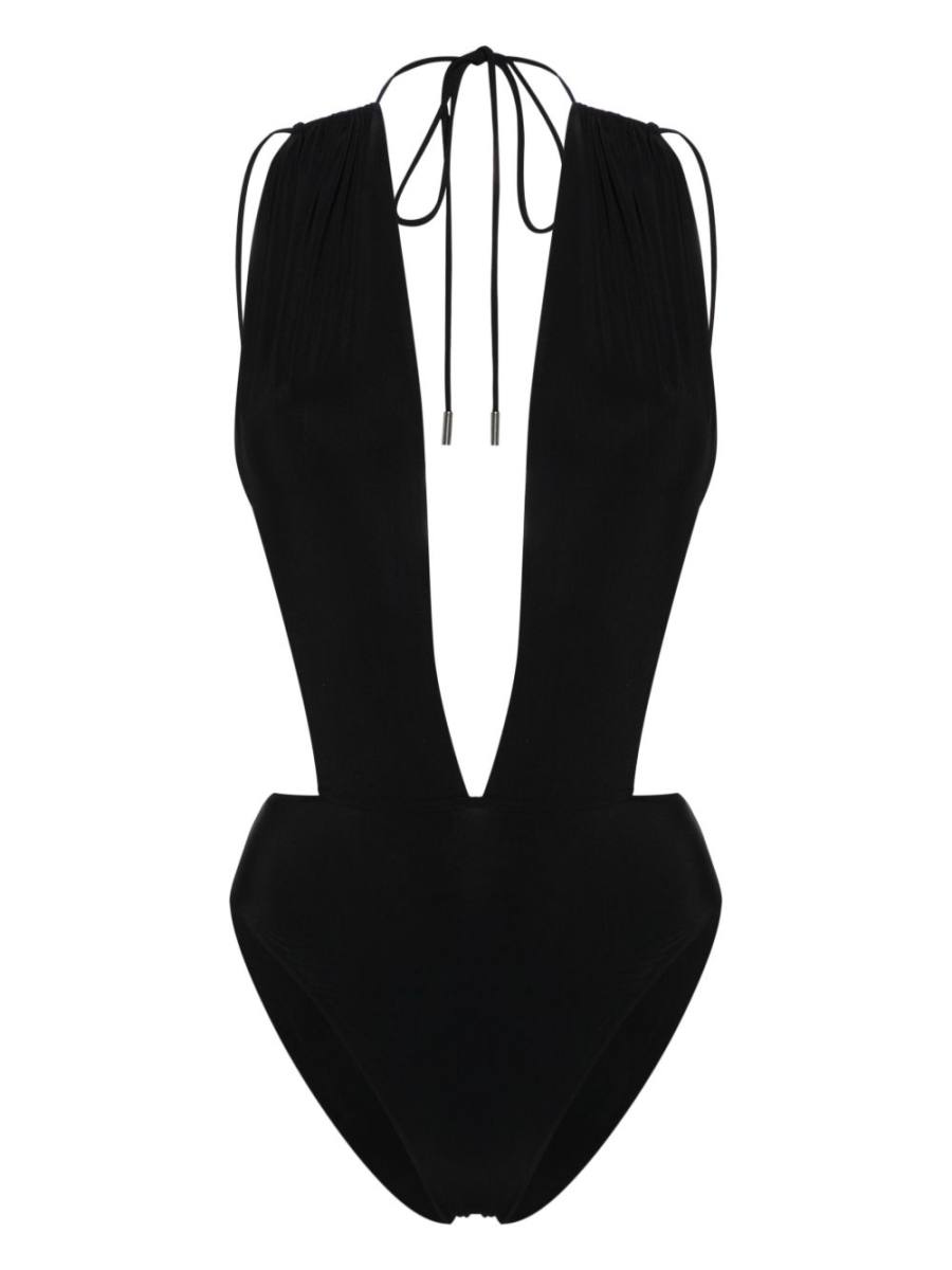 Saint Laurent V-neck open-back swimsuit