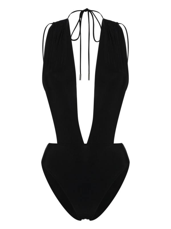 Saint Laurent V-neck open-back swimsuit