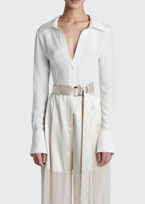 Peter Do Silk Skinny Shirt