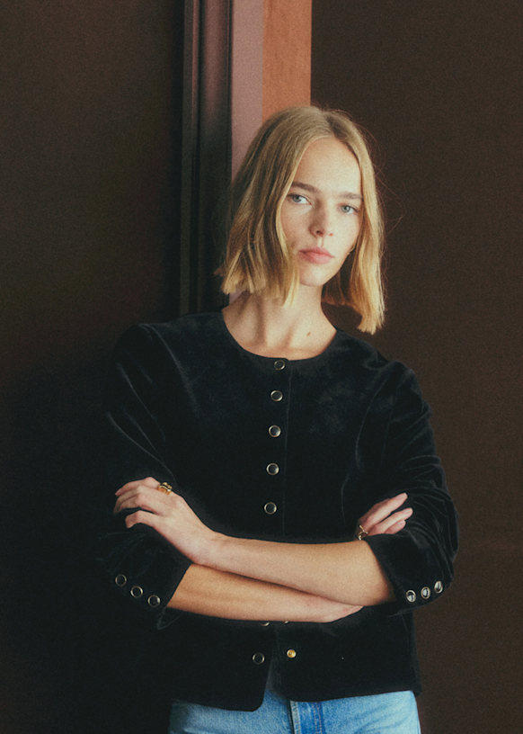 SEZANE Marlys Jacket  Black Velvet