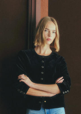 SEZANE Marlys Jacket  Black Velvet