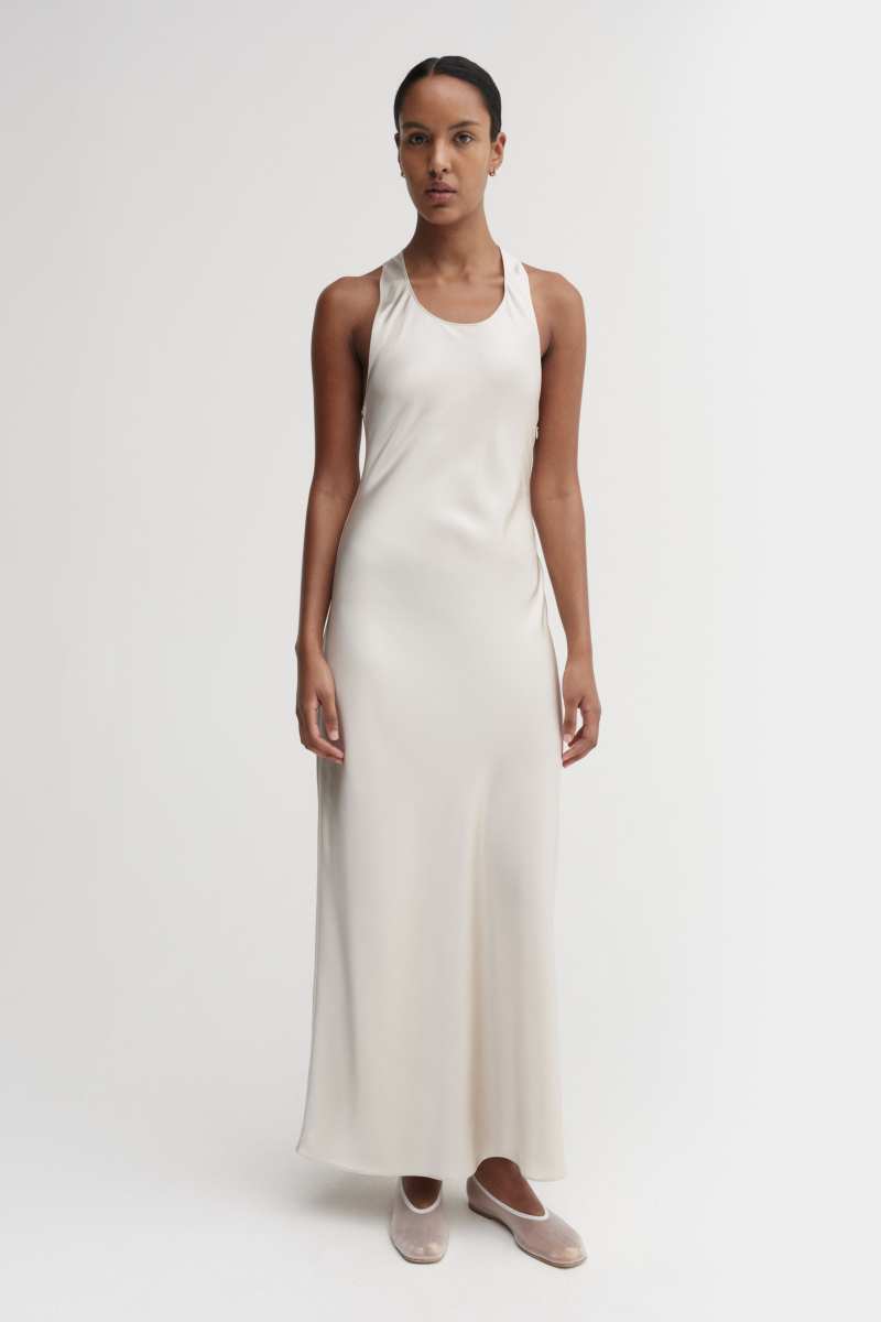ALMADA LABEL Zila Satin Dress, pearl