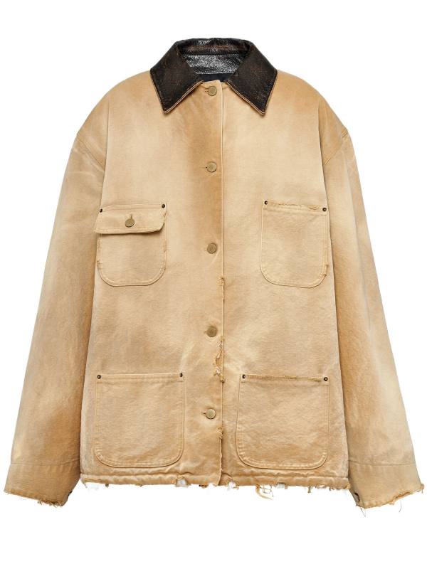 PRADA distressed canvas jacket