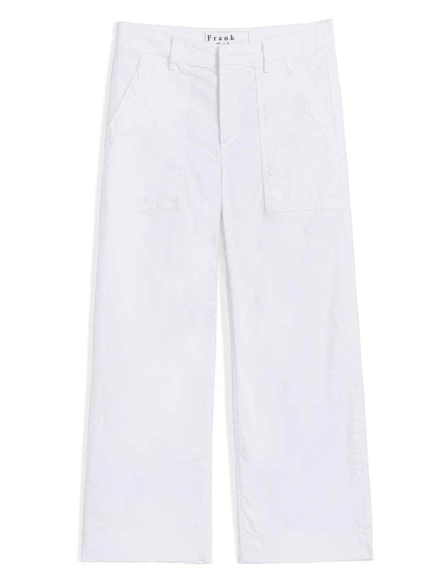 Frank & Eileen Wexford Patch Pocket Wide-Leg Linen Pant