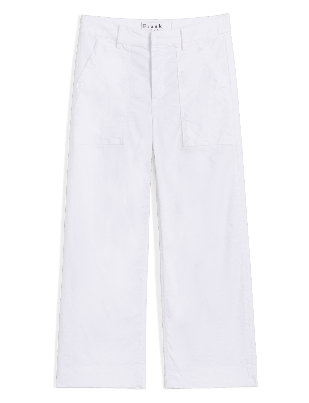 Frank & Eileen Wexford Patch Pocket Wide-Leg Linen Pant