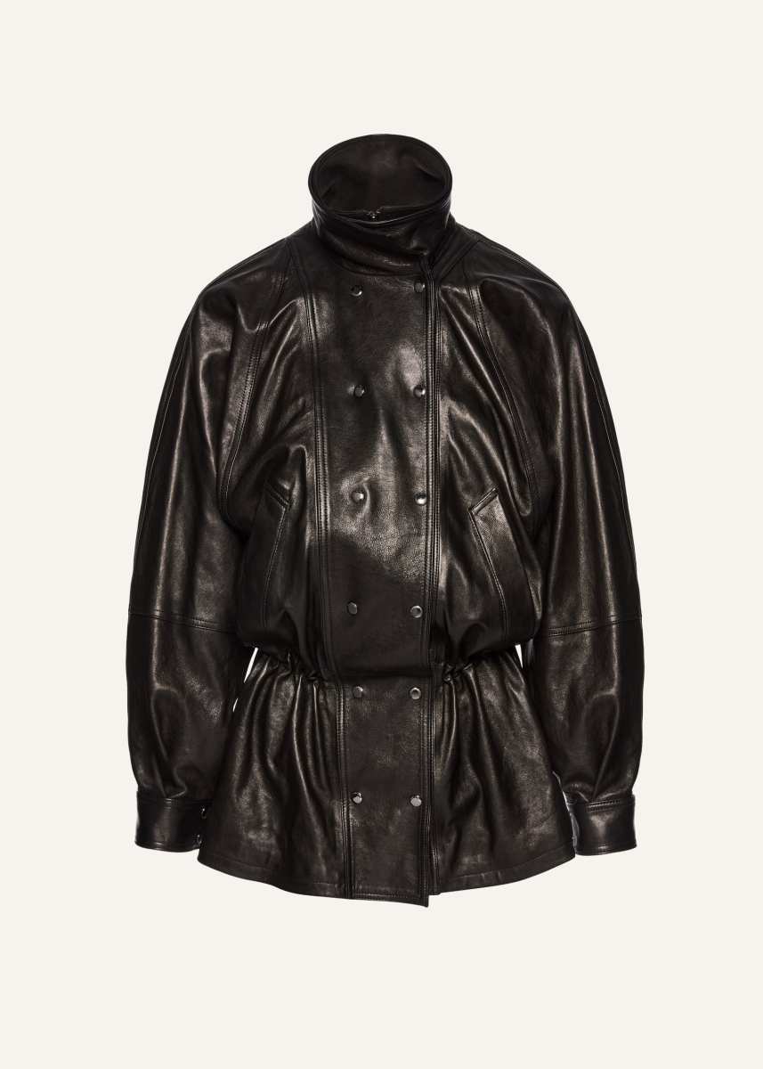 MAGDA BUTRYM Cinched leather jacket in black