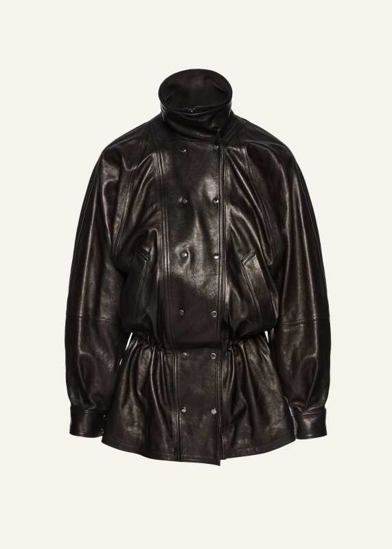 MAGDA BUTRYM Cinched leather jacket in black