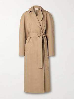 Khaite Roth belted cotton-blend twill coat
