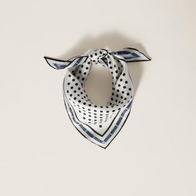 MIU MIU Printed silk twill scarf