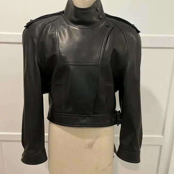 Saint Laurent Cropped Leather Jacket