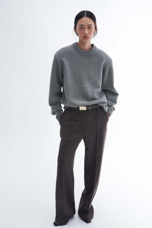H&M Wool-Blend Sweater with Shoulder Pads