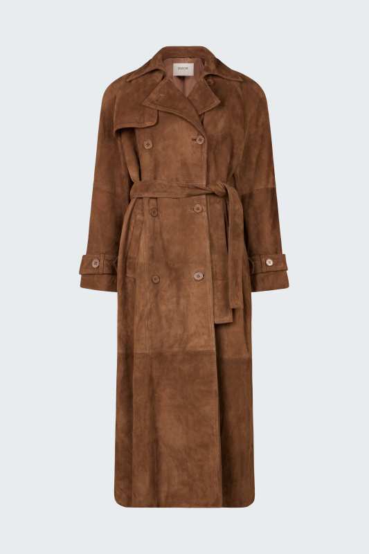 DUCIE Corrin Suede Trench Coat