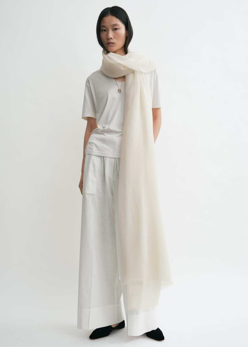 Toteme Light wool blanket scarf off-white