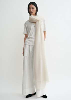 Toteme Light wool blanket scarf off-white