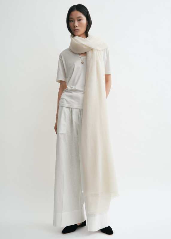 Toteme Light wool blanket scarf off-white