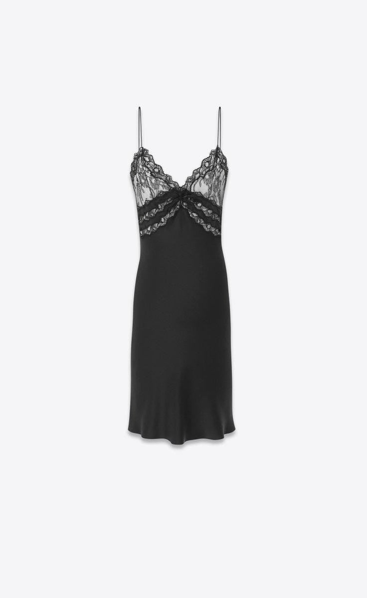 Saint Laurent Lingerie dress in silk satin crepe