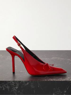 Jacquemus Cubisto bow-detailed leather slingback pumps