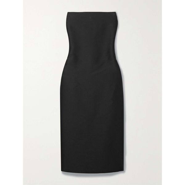 The Row Nita strapless wool and silk-blend cady midi dress