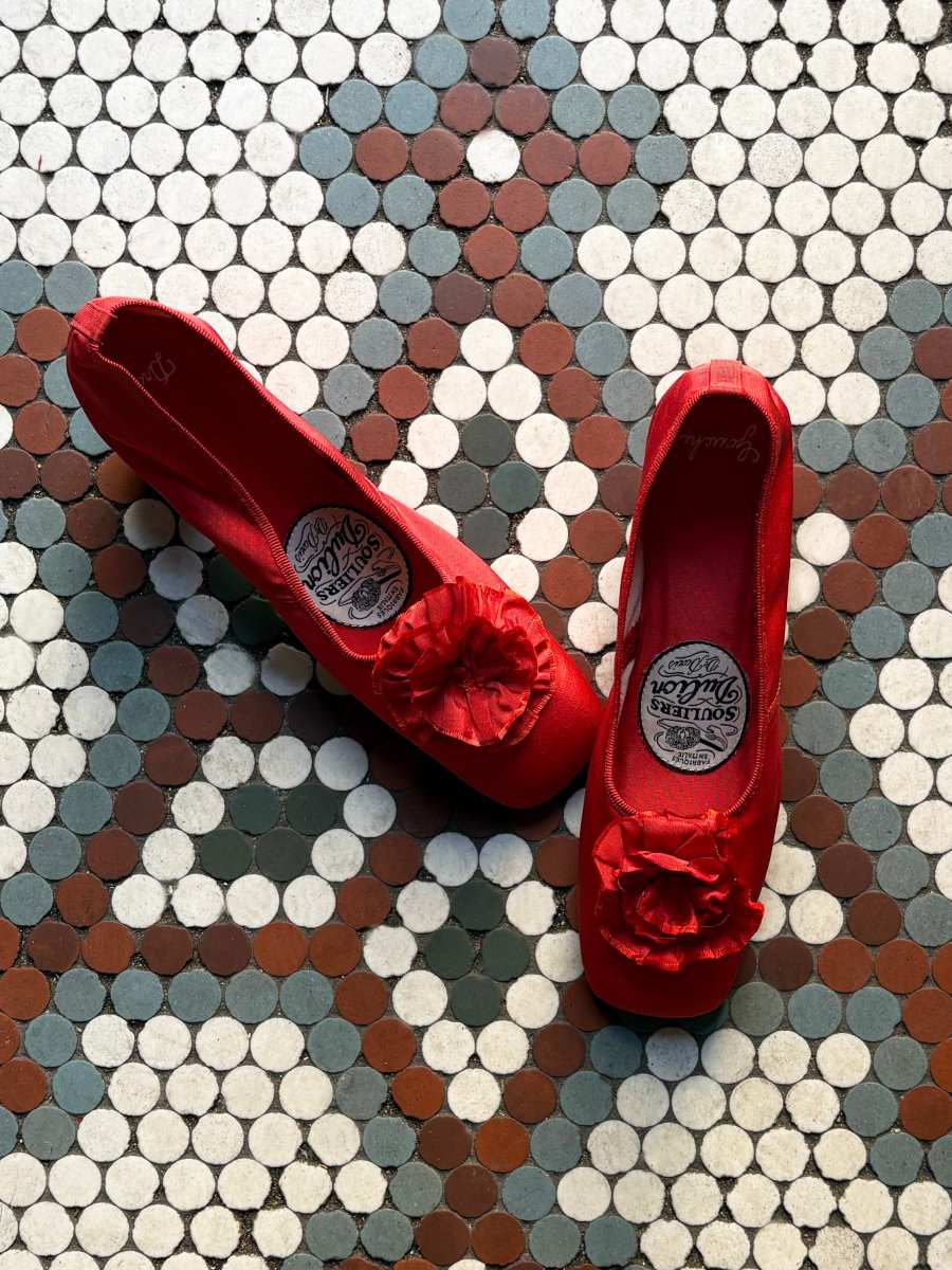 Souliers Dulion Dulions in red taffeta silk