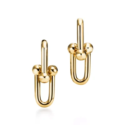 TIFFANY & CO Large Link Earrings in Yellow Gold