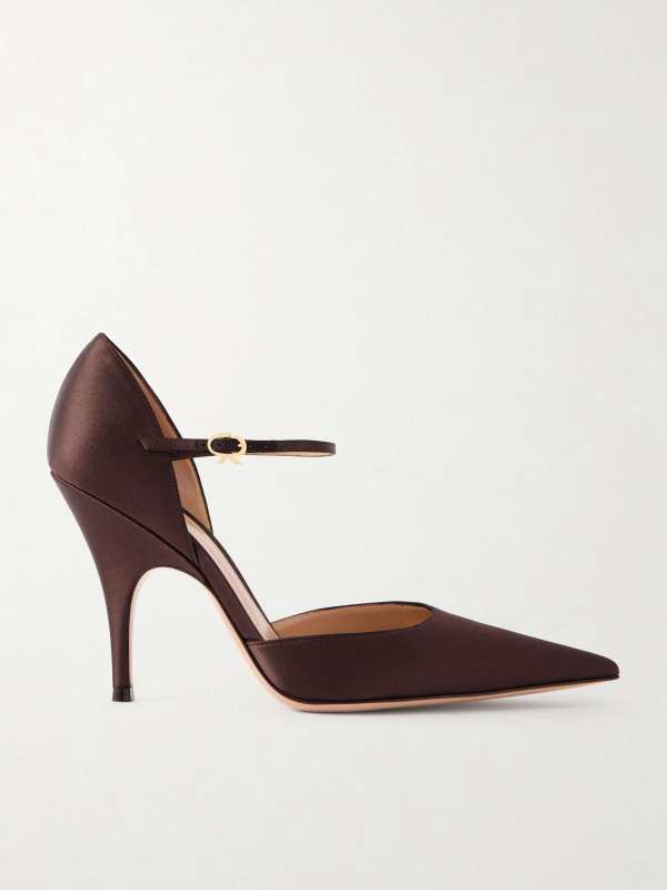 Gianvito Rossi Sofia D'Orsay 95 satin pumps