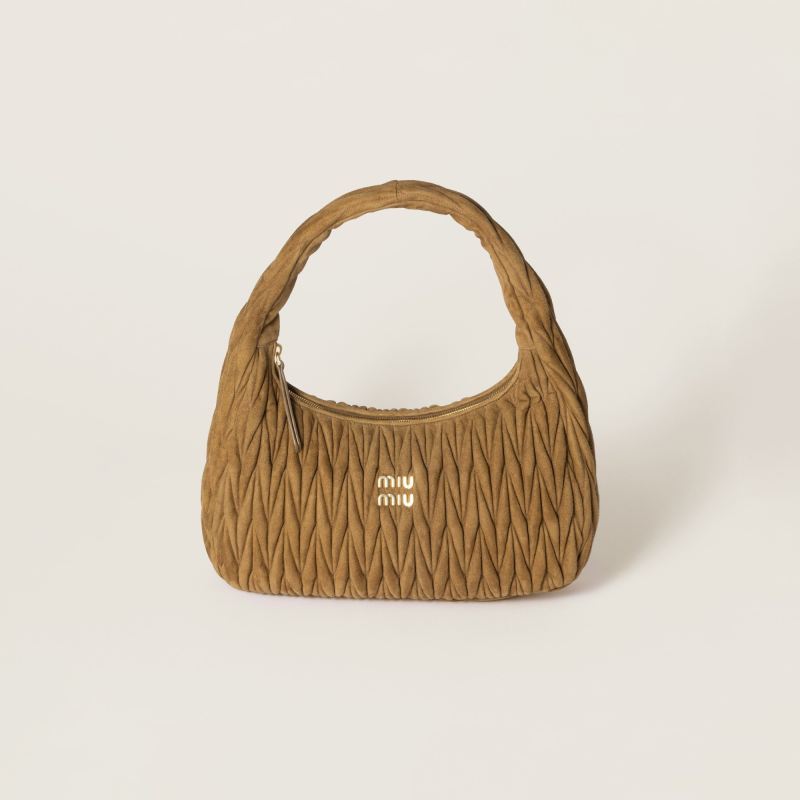 MIU MIU Wander matelassé suede bag