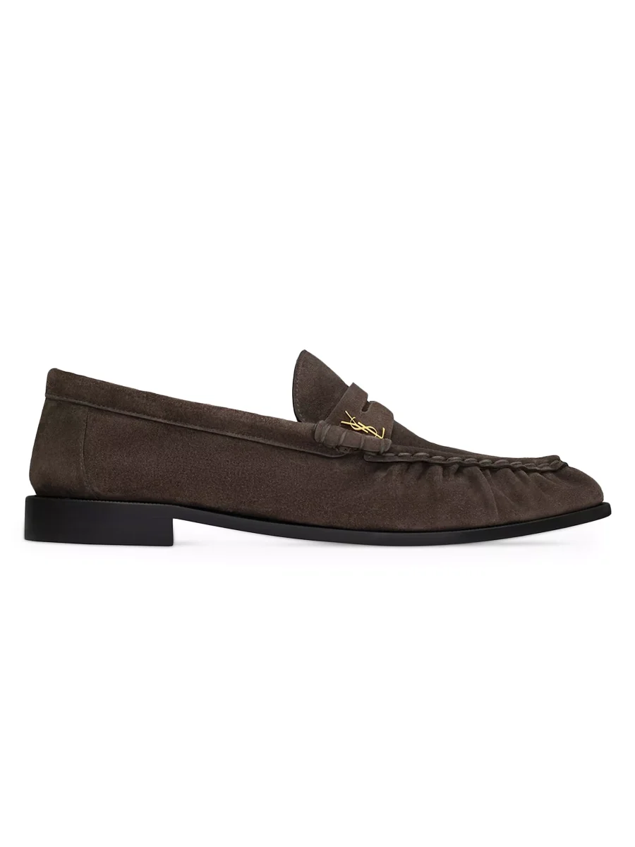 Saint Laurent Le Loafer Penny Slippers in Suede