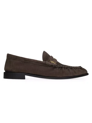 Saint Laurent Le Loafer Penny Slippers in Suede