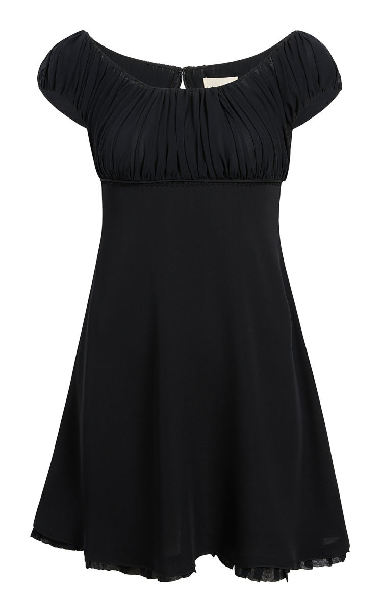 Khaite Jessa Short-Sleeve Silk Mini Dress