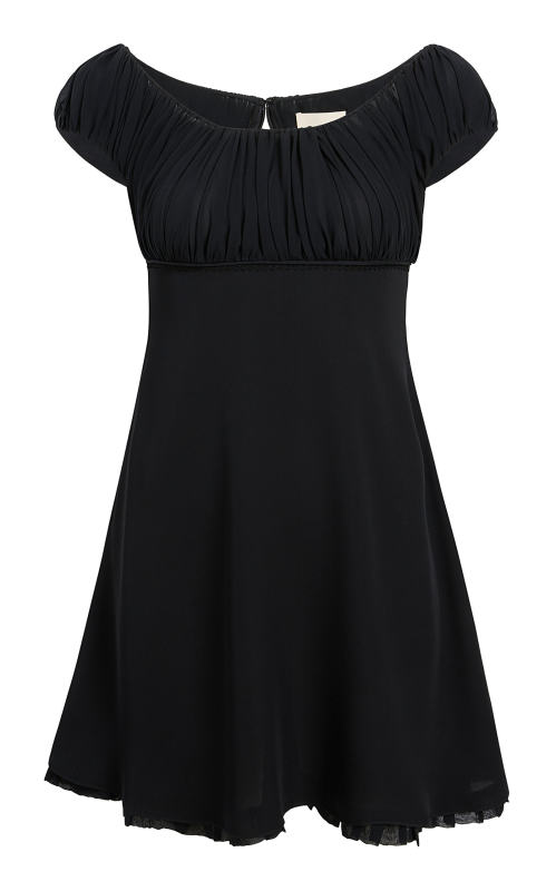 Khaite Jessa Short-Sleeve Silk Mini Dress