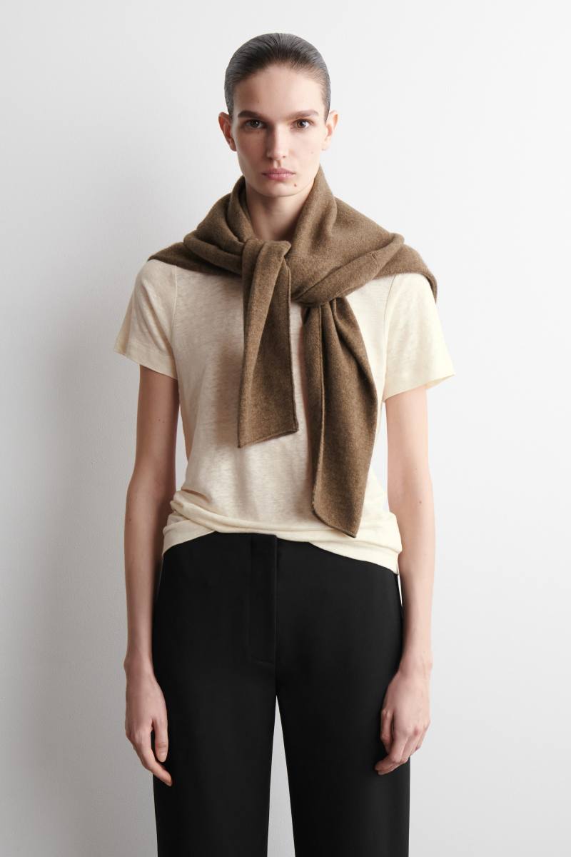 COS CREW-NECK LINEN T-SHIRT