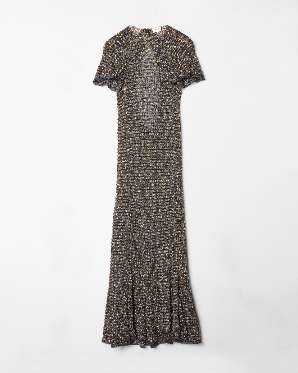 CELINE DRESS IN SHINE TWEED