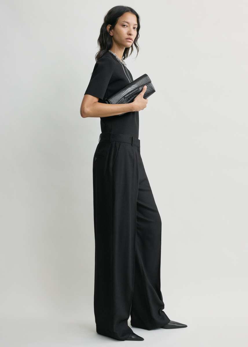 Toteme Wide flannel trousers black