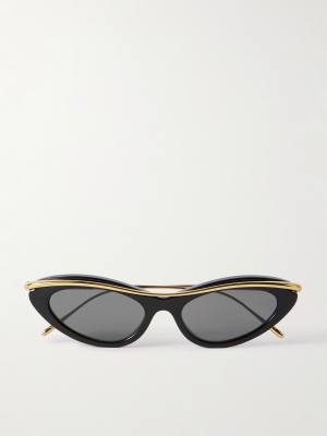 Loewe Cat-eye gold-tone and acetate sunglasses