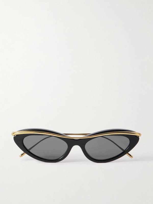 Loewe Cat-eye gold-tone and acetate sunglasses