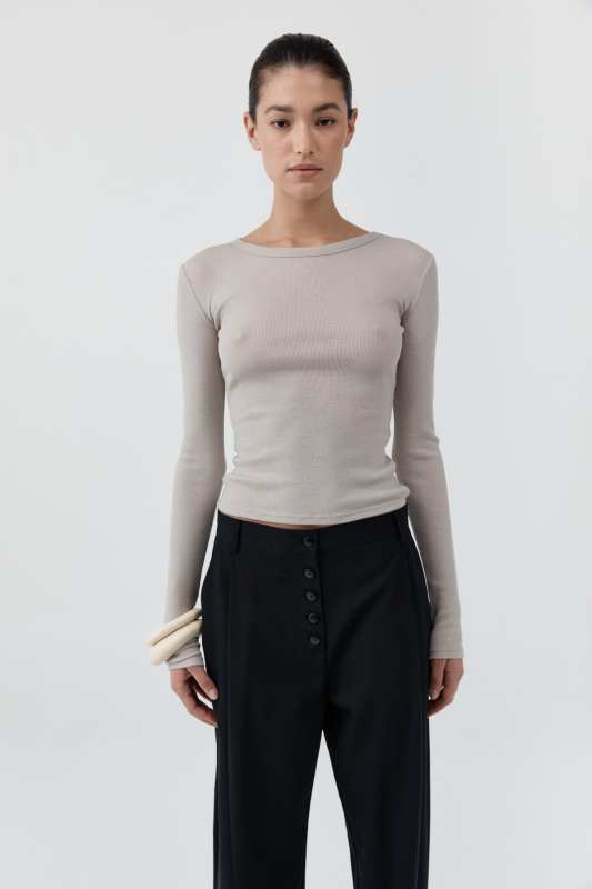St. Agni Baby Wool Long Sleeve Top - Soft Ash