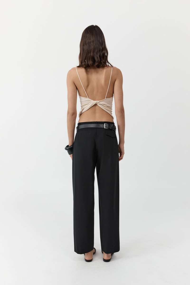 St. Agni Twist Back Knit Top - Shell